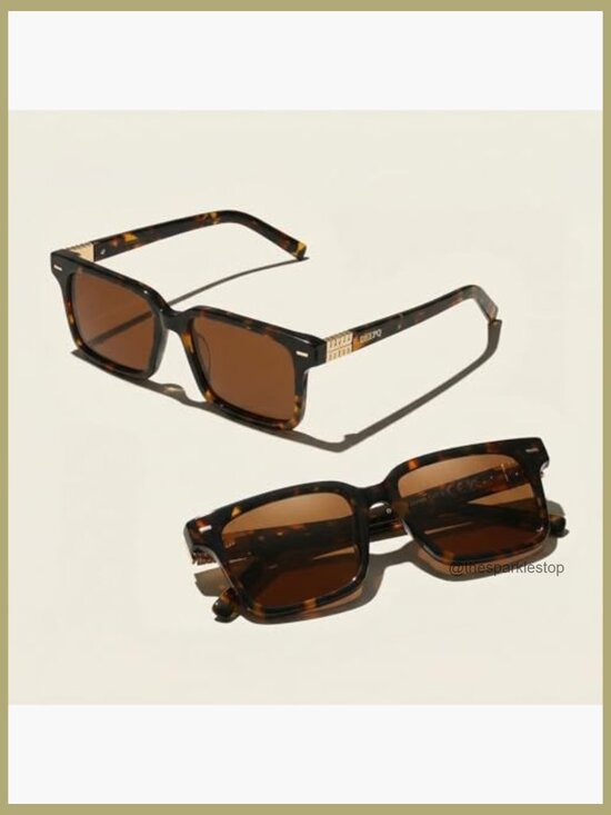 Classic Retro Square Polarized Sunglasses UV400 Large Frame Vintage Sun Shades